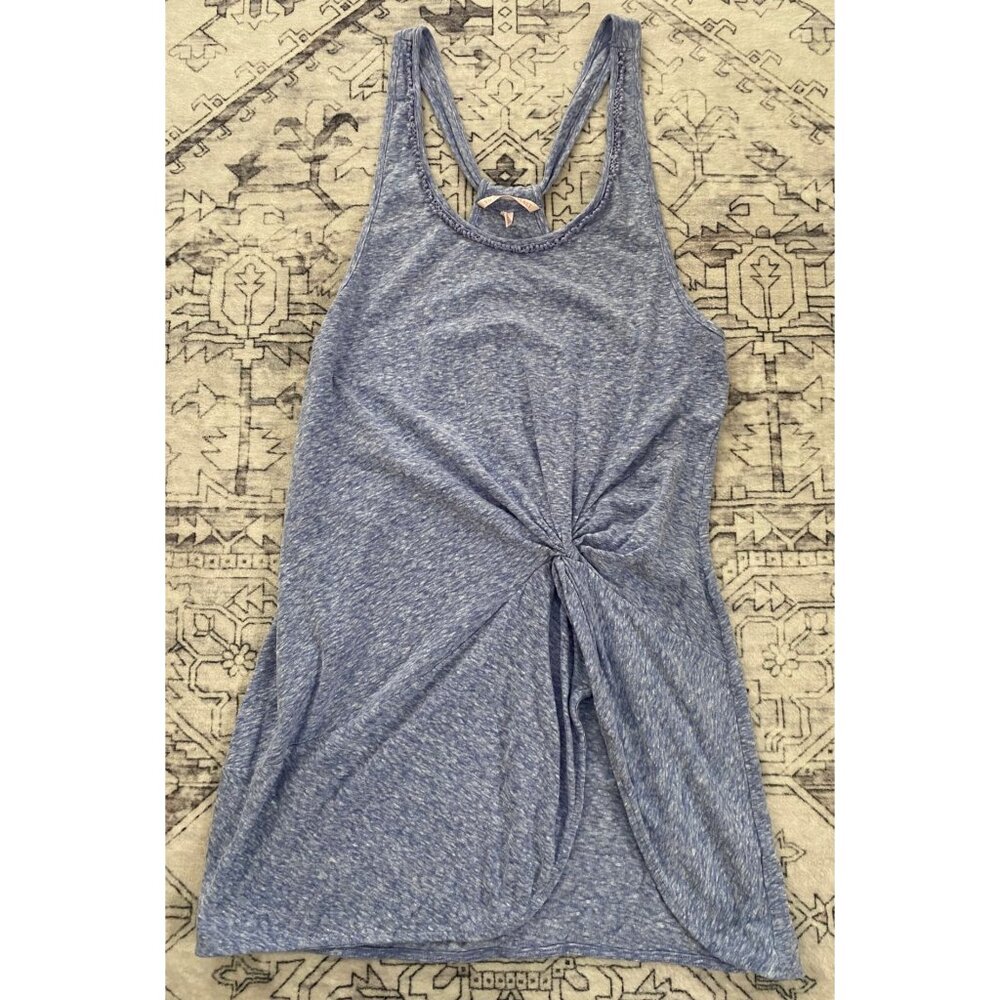 Victorias‎ Secret Medium Blue Heathered Racerback Tank Top With Side Twist Knot